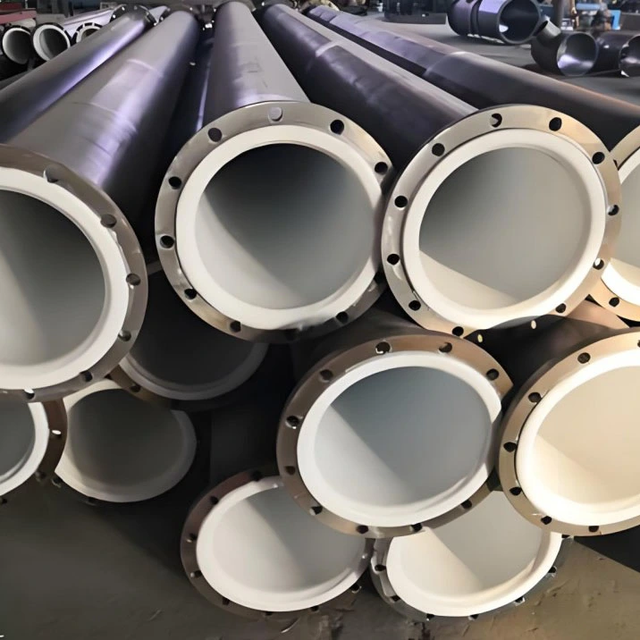 Pipeline de transporte químico revestido com PTFE