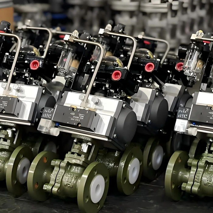 Válvula de controle químico industrial revestida com PTFE